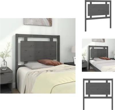 Produktbild von vidaXL Kopfteil Grau 95,5x4x100 cm Massivholz Kiefer -  Kopf- & Fußenden