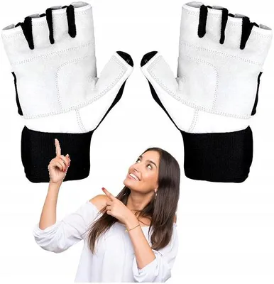 Produktbild von HMS RST04 Trainingshandschuhe Weiß/Schwarz Größe S