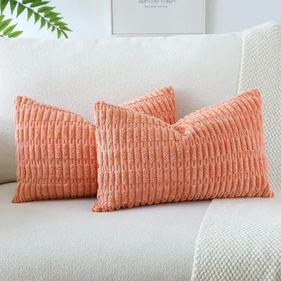 Produktbild von Kissenbezüge Kordsamt 2er Set Orange Rosa 40x60 cm