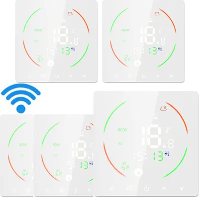 Zdjęcie produktu dla 5x inteligentny termostat Tuya WiFi – termostat pokojowy do podgrzewaczy wody 3A i ogrzewania podłogowego, programowalny regulator temperatury z wyświetlaczem LCD, termostat ścienny, biały