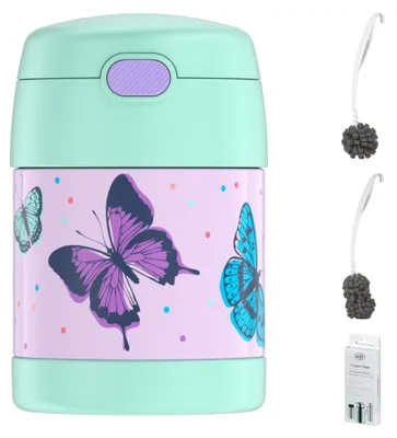 Image de THERMOS FUNTAINER FOOD JAR 0,30 l butterflies – Vorteilsset mit Reinigungsbürste CLEAN FIX 30 cm | HAN 4110401030 | EAN 4002458523458
