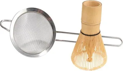 Produktbild von Famanu Matcha Set mit Garde und Teesieb - Japanisches Teezeremonie Set
