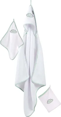 Produktbild von roba Handtuch Set 'Happy Cloud', 3tlg, Frottee, Kapuzenhandtuch, Handtuch 30x30 cm, Waschlappen