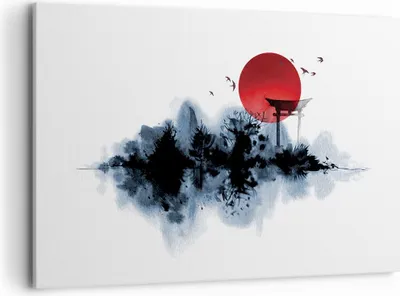 Produktbild von Bild auf Leinwand - Leinwandbild - Einteilig - Rot Sonne Tor - 120x80cm - Wand Bild - Wanddeko - Wandbilder - Leinwanddruck - Bilder - Wanddekoration - Leinwand bilder - Wandbild - AA120x80-4666