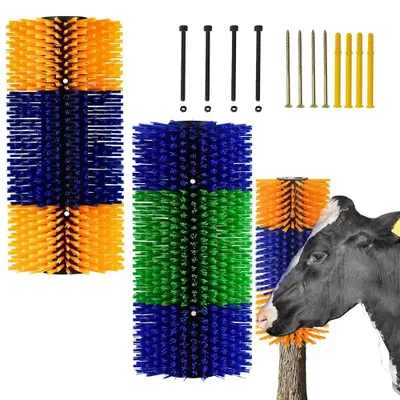 Produktbild von Kratzbürste, Pferdebürste, Schrubberbürste Pferd, Halbrunde Kratzbürste Für Nutztiere, Anti-Juckreiz, Nylon Kratzmatte Massagebürsten, Rückenkratzen