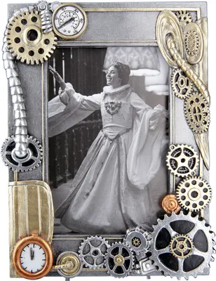 Immagine prodotto di Casablanca Fotorahmen, rechteckig, "Steampunk", Zahnradmotiv, Kunstharz, silberfarben, , L. 2,5 cm, B. 15,5 cm, H. 20 cm 37475