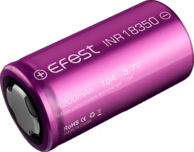 Produktbild von Efest IMR18350 - 1200mAh 3,6V - 3,7V Li-Ion-Akku max. 10A (15A) (Pluspol flach)