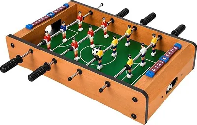 Imagen del producto de Fútbol de mesa de madera, 51 x 31 cm. Fútbol de mesa de madera con contadores de puntos. Juego de fútbol de mesa, ideal para niños y adultos. Juguete de madera