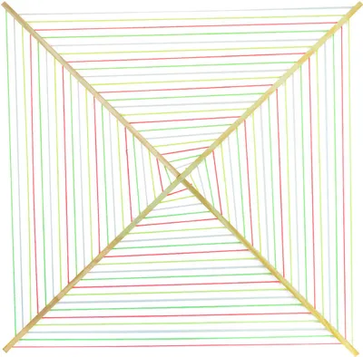 Produktbild von PSYWORK Schwarzlicht 2D StringArt Fadendeko Hypnotic Neon II, 90cm UV-aktiv Neonparty