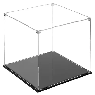 Immagine prodotto di Elzusha - Vetrina quadrata in acrilico con base nera, dimensioni 25x25x25 cm