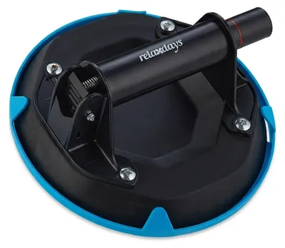 Produktbild von 2 x Vakuum Saugheber, Transport von Scheiben, Fliesen & Platten, Glasheber bis 120 kg, Saughalter, schwarz-blau