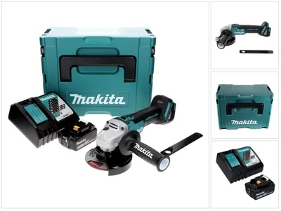 Zdjęcie produktu dla Makita DGA 506 RT1J akumulatorowa szlifierka kątowa 18 V 125 mm bezszczotkowa + 1x akumulator 5,0 Ah + ładowarka + Makpac