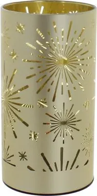 Produktbild von LED Zylinder mit Schneeflocken - aus Glas- ca. 8x15 cm