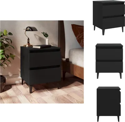 Zdjęcie produktu dla vidaXL Stolik nocny czarny 40x35x50 cm materiał drewnopochodny - Stoliki nocne