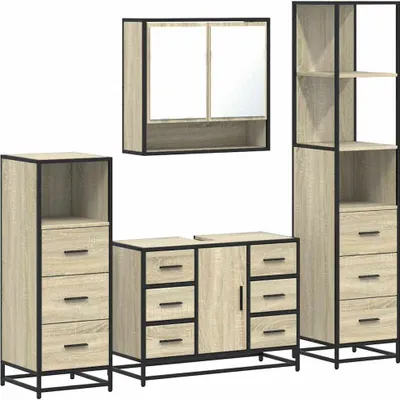 Zdjęcie produktu dla VidaXL 3301291, Dąb, Metal, Drewno, 60 kg, 800 mm, 330 mm, 600 mm
