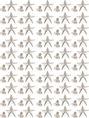Productafbeelding van Sternvormige klinknagel, knoop voor knutselwerk, zinklegering, geschikt voor schoenen, tassen, kleding en decoratie, zilverkleurig