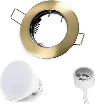 Produktbild von LED Line® Einbaustrahler GU10 Ø65mm Bohrloch Aluminium inkl. GU10 5W Kaltweiß 350 Lumen LED Leuchtmittel Patina Rund