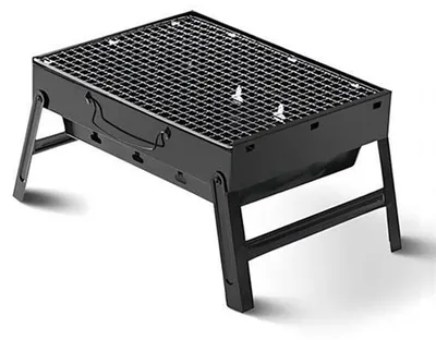 Productafbeelding van Houtskoolbarbecue Draagbaar - 44 cm Grilloppervlak - Roestvrij Staal - Voor Buiten Picknick Camping - Opvouwbare Barbecue Grill