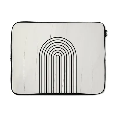 Produktbild von MuchoWow® Laptop Hülle 15 Zoll Kunst - Schwarz - Weiß - Abstrakt Laptoptasche - Laptoptasche - Sleeve - Rundum-Schutz