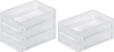 Produktbild von SparSet 5x Transparenter Eurobehälter BasicLine mit geschlossenem Griff | HxBxT 7x20x30cm | 2,9 Liter | Eurobox, Transportbox, Transportbehälter, Stapelbehälter