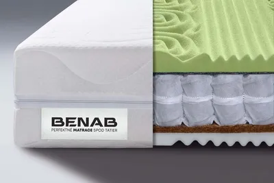 Produktbild von Taschenfederkernmatratze Benab Ergomax 1+1 Matratze 90 x 200 cm H3 / H4 hart 21 cm hohe Taschenfederkernmatratzen, Silber, Kokosnuss, HR, Visco, Standard Taschenmatratze, 7 Zonen, Knoben, Partnermatratze