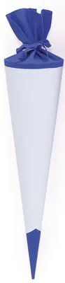 Produktbild von Goldbuch Bastelschultüte 70cm weiß mit farbigem Filzverschluss & Spitze blau