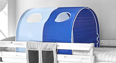 Produktbild von TiCAA Tunnel Für Kinderbetten, Tunnel, Baumwolle, Beige, Blau