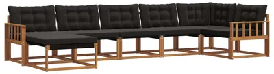 Produktbild von vidaXL Outdoor-Sofagarnitur mit Kissen 7 pcs Natürlich und Schwarz