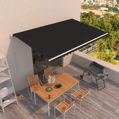 Produktbild von Sonnenschutz Markise CLORIS, Anti-UV Balkonmarkise Gelenkarmmarkise Einziehbar 500x350 cm Anthrazit