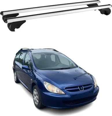 Image de Barres de toit Transversales pour Peugeot 307 Break 2002-2008 Aluminium Argent