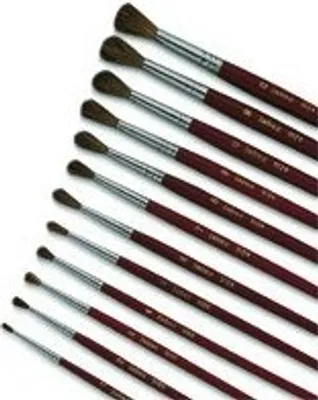 Produktbild von Lebez Pony Haarbürste runde Spitze Nr. 8 Set 12 Stück für feine Kunst