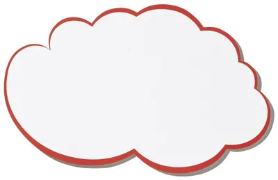 Zdjęcie produktu dla Franken UMZW Moderationskarte - Wolke, 420 x 250 mm, weiß mit rotem Rand, 20 Stück
