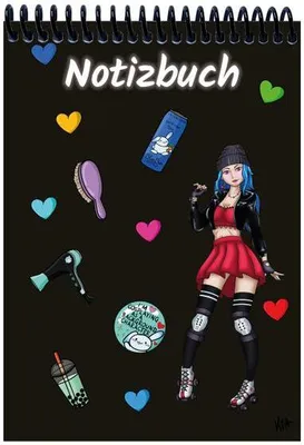 Produktbild von A 5 Notizblock Manga Enora, schwarz, liniert