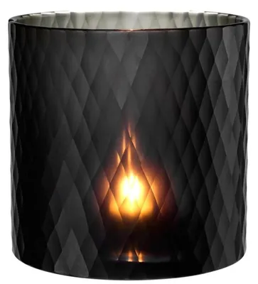Immagine prodotto di Casa Padrino porta tealight in vetro nero Ø 20 x H. 20 cm - Lanterna