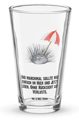 Produktbild von Mr. & Mrs. Panda Cocktailglas Seeigel - Transparent - Geschenk, Meer, Selbstliebe, Wasserglas, Hier und Jetzt, Leben, Longdrinkglas, Glasbecher, Tumbler, Glas, Lebe
