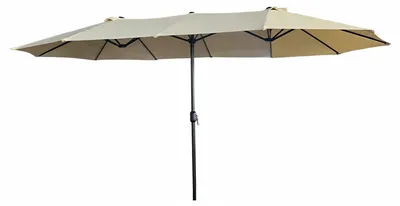 Produktbild von raumhirsch Doppelsonnenschirm XXL 460x270 cm Sonnenschirm Marktschirm Kurbelschirm Gartenschirm Wasserdicht UV Schutz Gross Beige