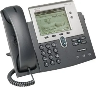 Produktbild von Cisco IP 7942G Telefon, Rufnummernanzeige, Freisprechfunktion, Ethernet