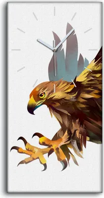 Produktbild von Dekor Leinwand Uhr Wandbilder Geräuschlos 30x60 Tier Vogel Adler Kunst - weiße Hände