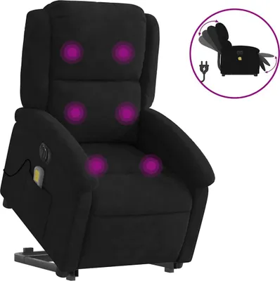 Produktbild von vidaXL Massagesessel mit Aufstehhilfe Elektrisch Schwarz Samt