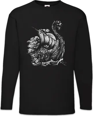 Produktbild von Urban Backwoods Viking Ship VIII, Langarm T-Shirt, Farbe: Schwarz, Größe: 2XL