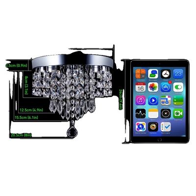 Lampy sufitowe, kryształ LED, żyrandol ze stali nierdzewnej, W 25X25cm, chłodna biel