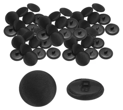Productafbeelding van Satijnknopen - 20 mm diameter - Om aan kleding te naaien en voor handwerkprojecten - 50 stuks - Zwart