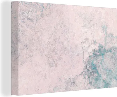 Produktbild von OneMillionCanvasses® - Leinwandbilder - 150x100 cm, Zement - Beton - Retro - Industriell - Weiß - Blau, Wandbilder Kunstdruck Wanddekoration - Foto auf Leinwand - Gemälde auf