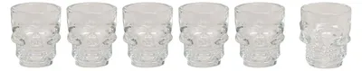 Productafbeelding van Shotglas doodskop van glas, set van 6, transparant (B/H/D) 5x6x4 cm