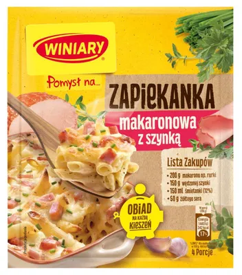 Zdjęcie produktu dla Winiary Pomysł Na... Zapiekanka Makaronowa Z Szynką 35 G