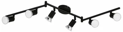 Productafbeelding van Eglo LED Deckenleuchte Buzz Schwarz 6 x 2,8W GU10 1500lm Warmweiß 3000K schwenkbar