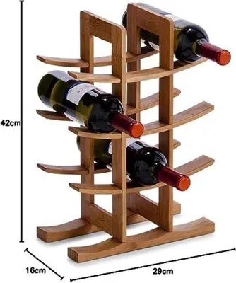 Produktbild von Weinregal aus Holz für 12 Flaschen, stapelbar, 29x16x42 cm