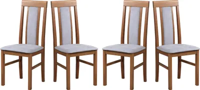Image de Chaise de salle à manger, set 4x "Nilo 2", noyer clair, soro 90