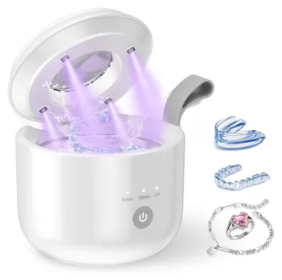 Productafbeelding van Ultrasone reiniger - 46 kHz - 600 ml - Voor sieraden, brillen en gebitsprothesen