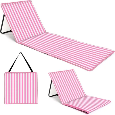 Produktbild von Strandmatte mit Rückenlehne, klappbar, rosa, für Strand
